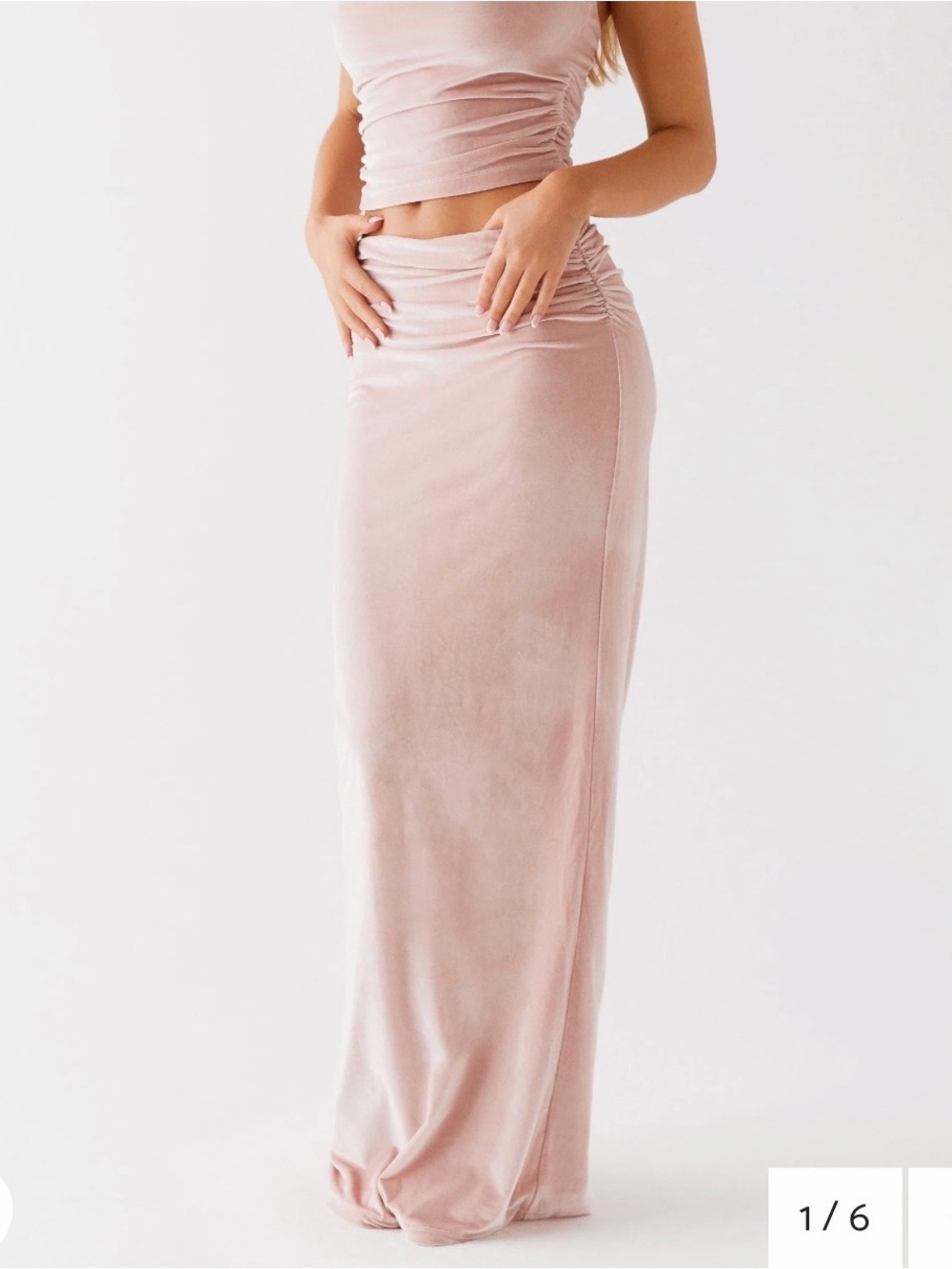 NWT Peppermayo Velvet Maxi Skirt, Pink, Size US4